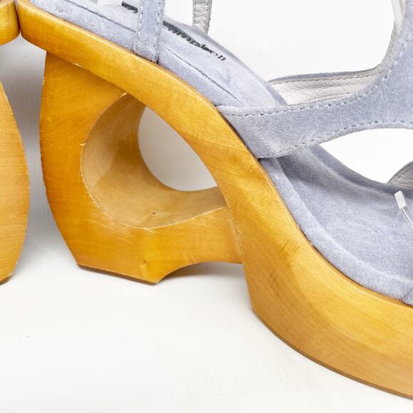 Jeffrey Campbell Women's Idolize Ankle Tie Sandal Blue Suede Combo Size 6.5M - Picture 16 of 16